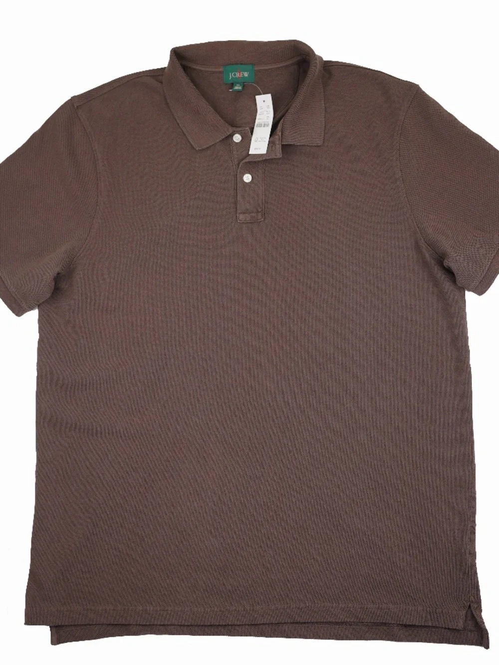 New JCREW Size XL Washed Piqué Polo Shirt in Brown $79 BZ308